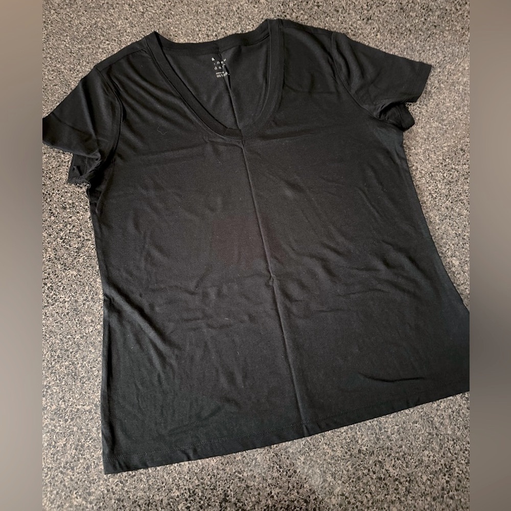 A New Day Classic Black V-Neck Women's Top NWOT